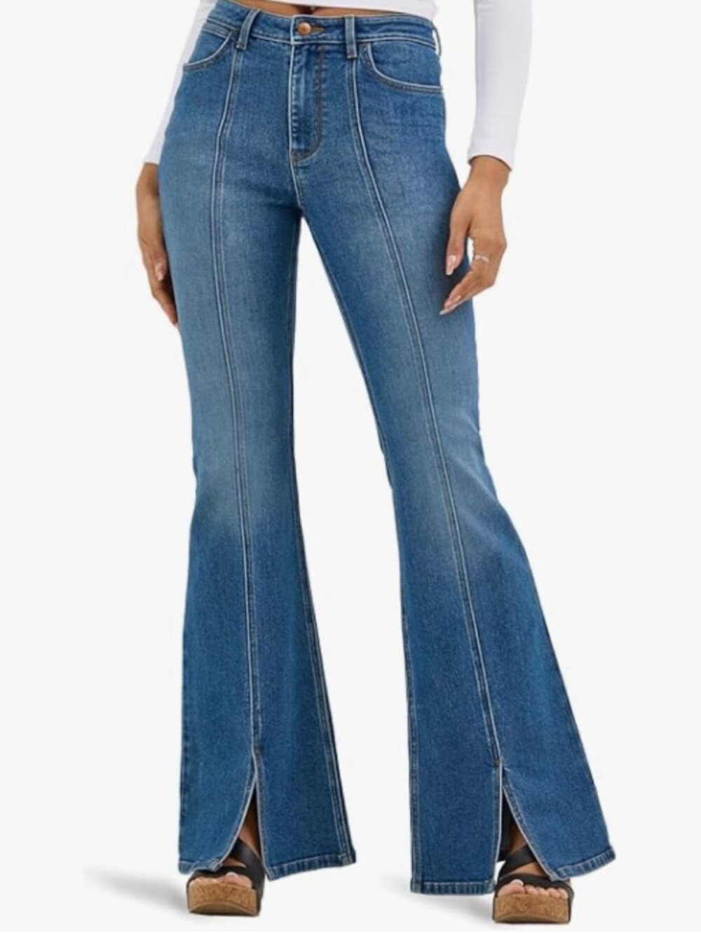 Wrangler Women's High-Rise Fierce Flare Split Hem Jeans | Size 14